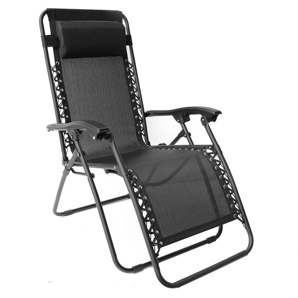 Zero Gravity Black Recliner Lounge Patio Chair